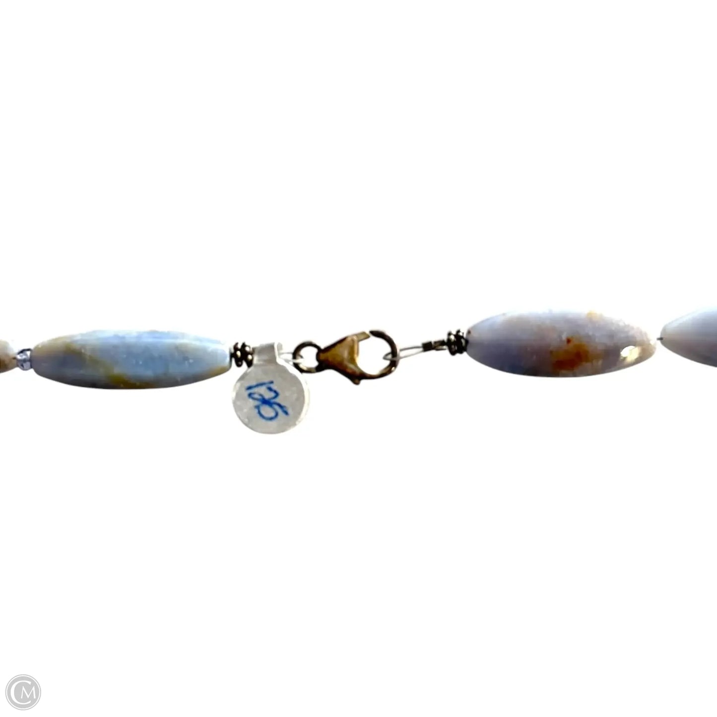 Blue Agate Bead Long Necklace By Unbranded