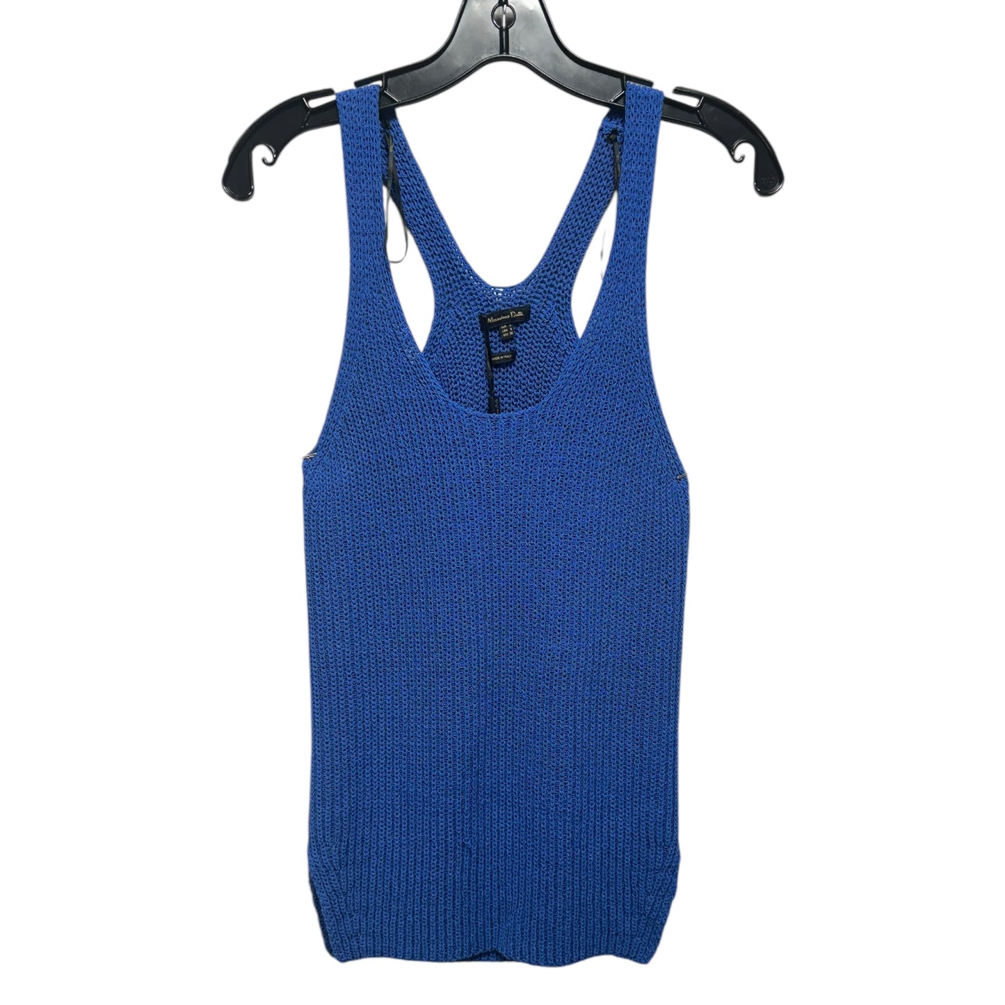 Knit Top Sleeveless By Massimo Dutti In Blue, Size: S