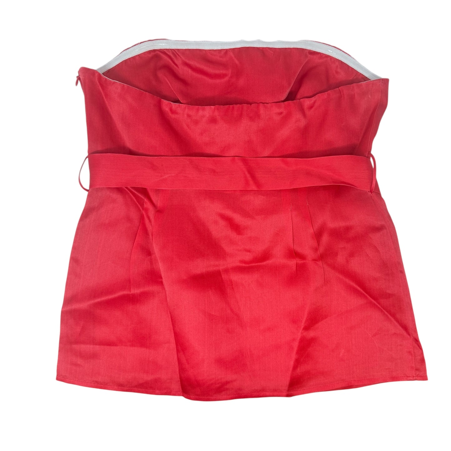 Silk Strapless Bow Belted Top By R.E.D. Valentino In Red, Size: M