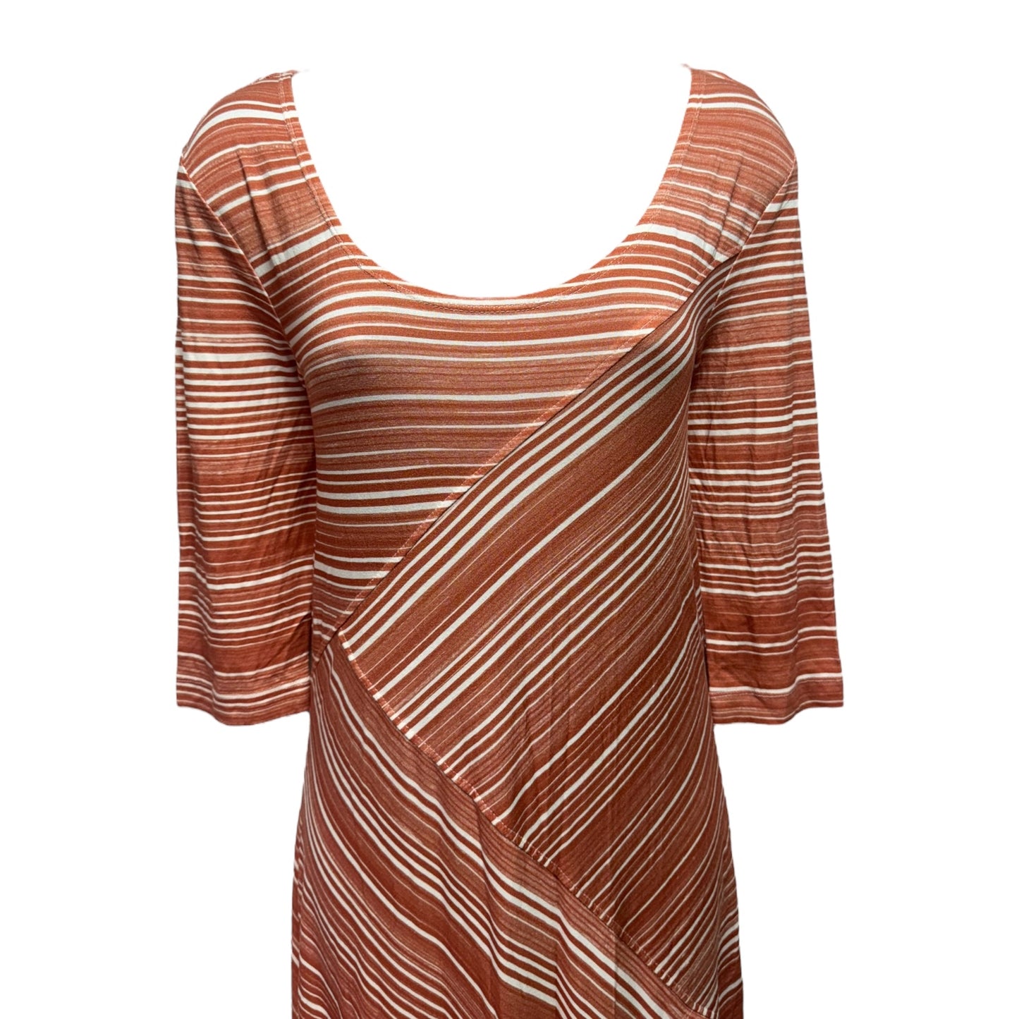 Circe Dress By Peruvian Connection In Melon Cream Stripe, Size: S