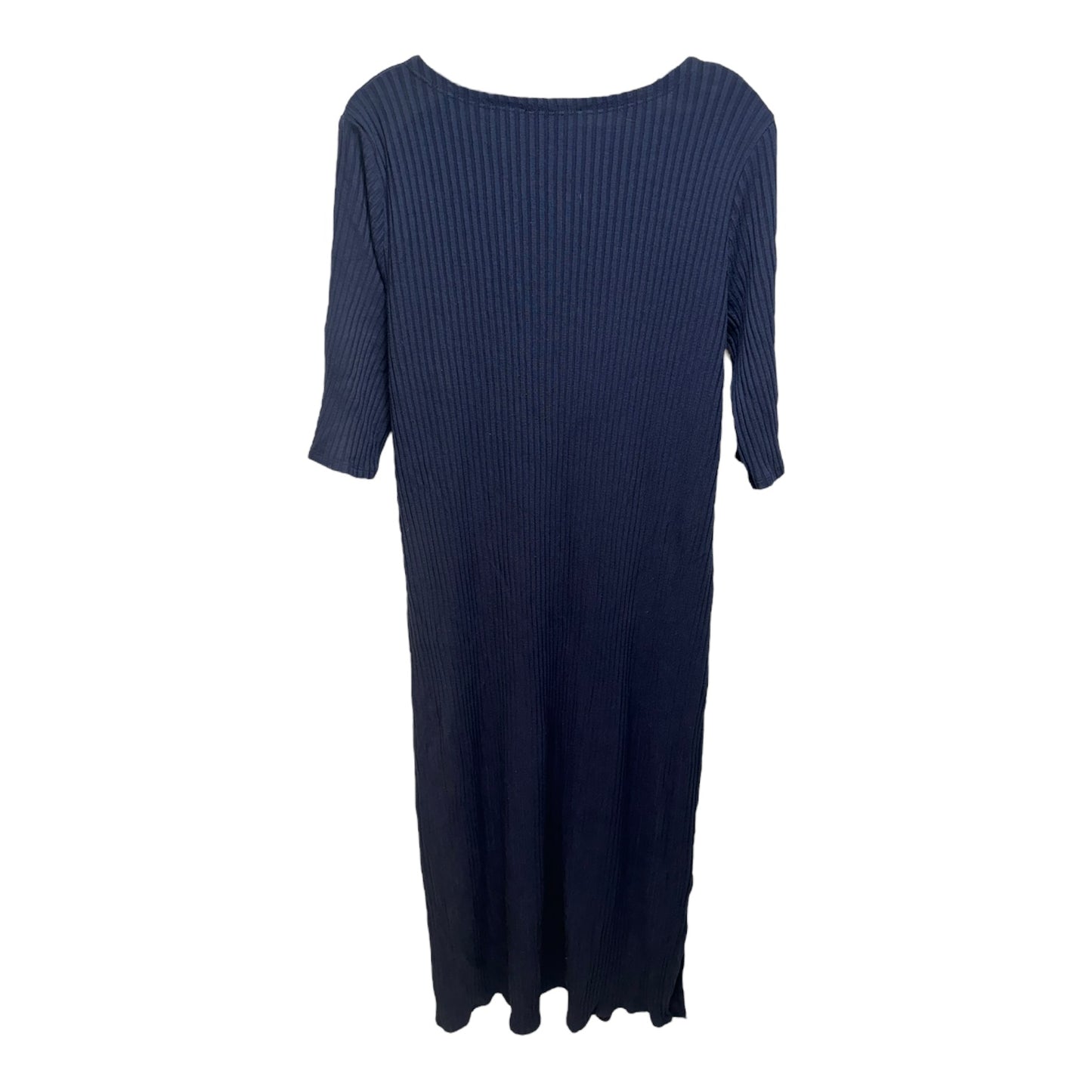 Ribbed Dress Casual Maxi By Eileen Fisher In Navy, Size: L