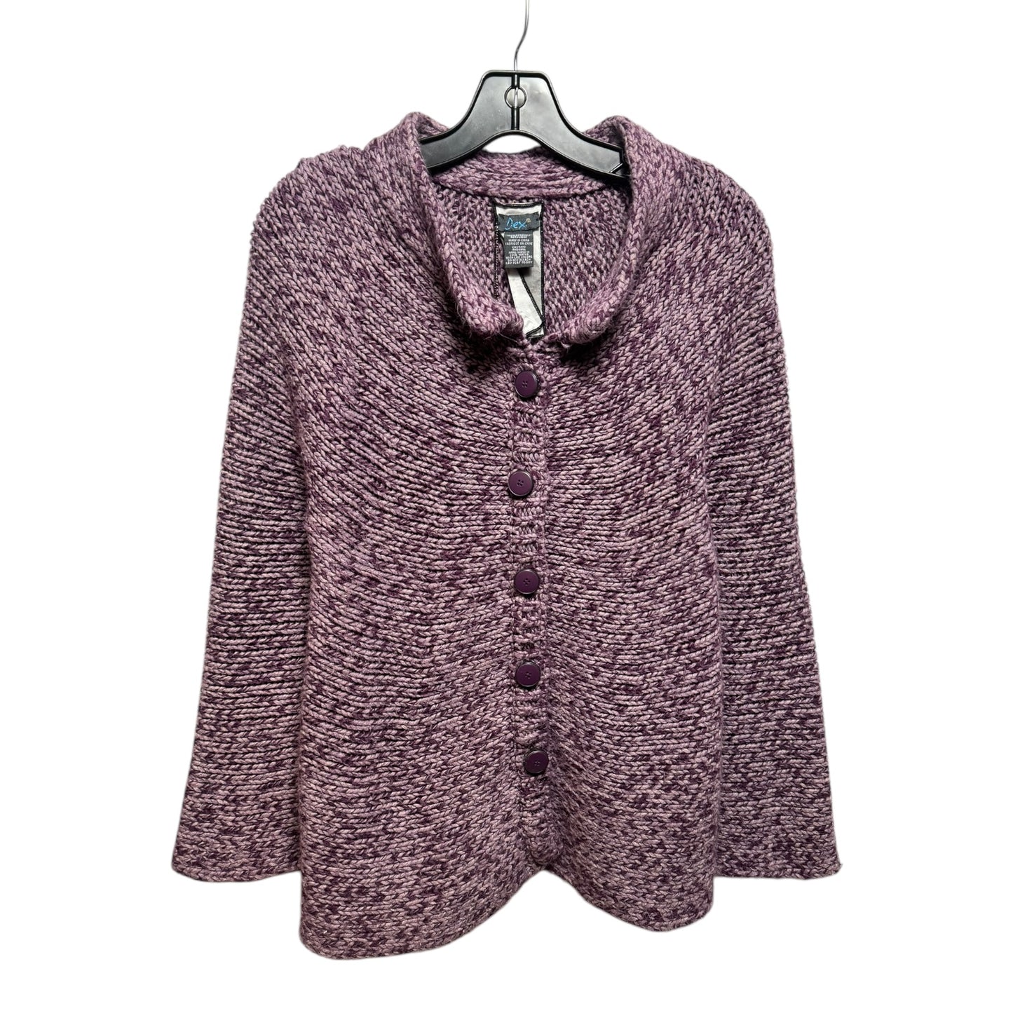 Sweater Cardigan By Dex In Purple, Size: M