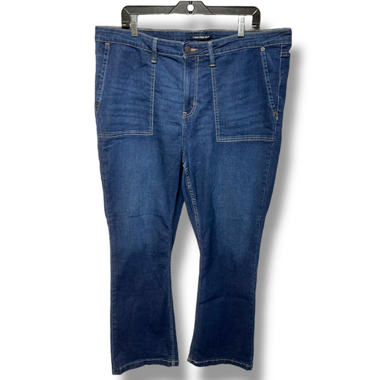 Jeans Boot Cut By Calvin Klein In Blue Denim, Size: 18