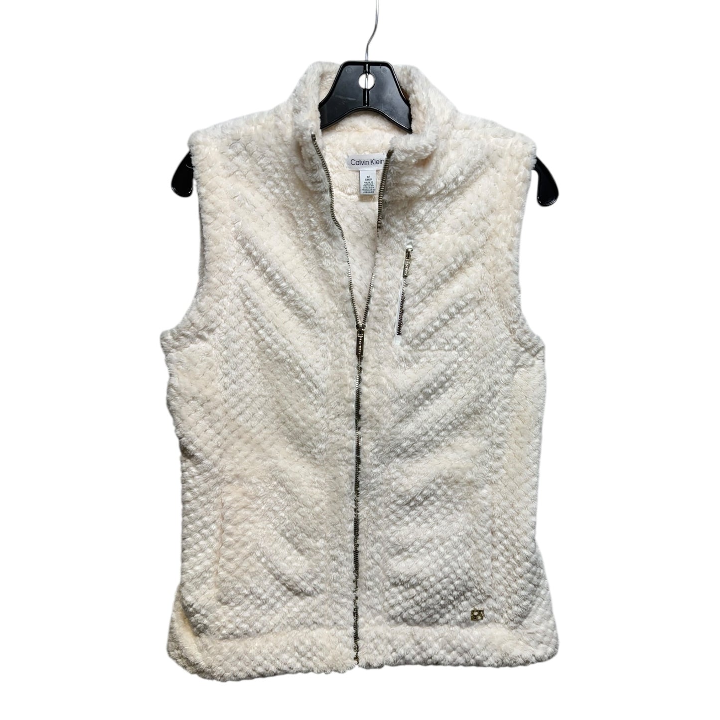 Vest Faux Fur & Sherpa By Calvin Klein In Cream, Size: S