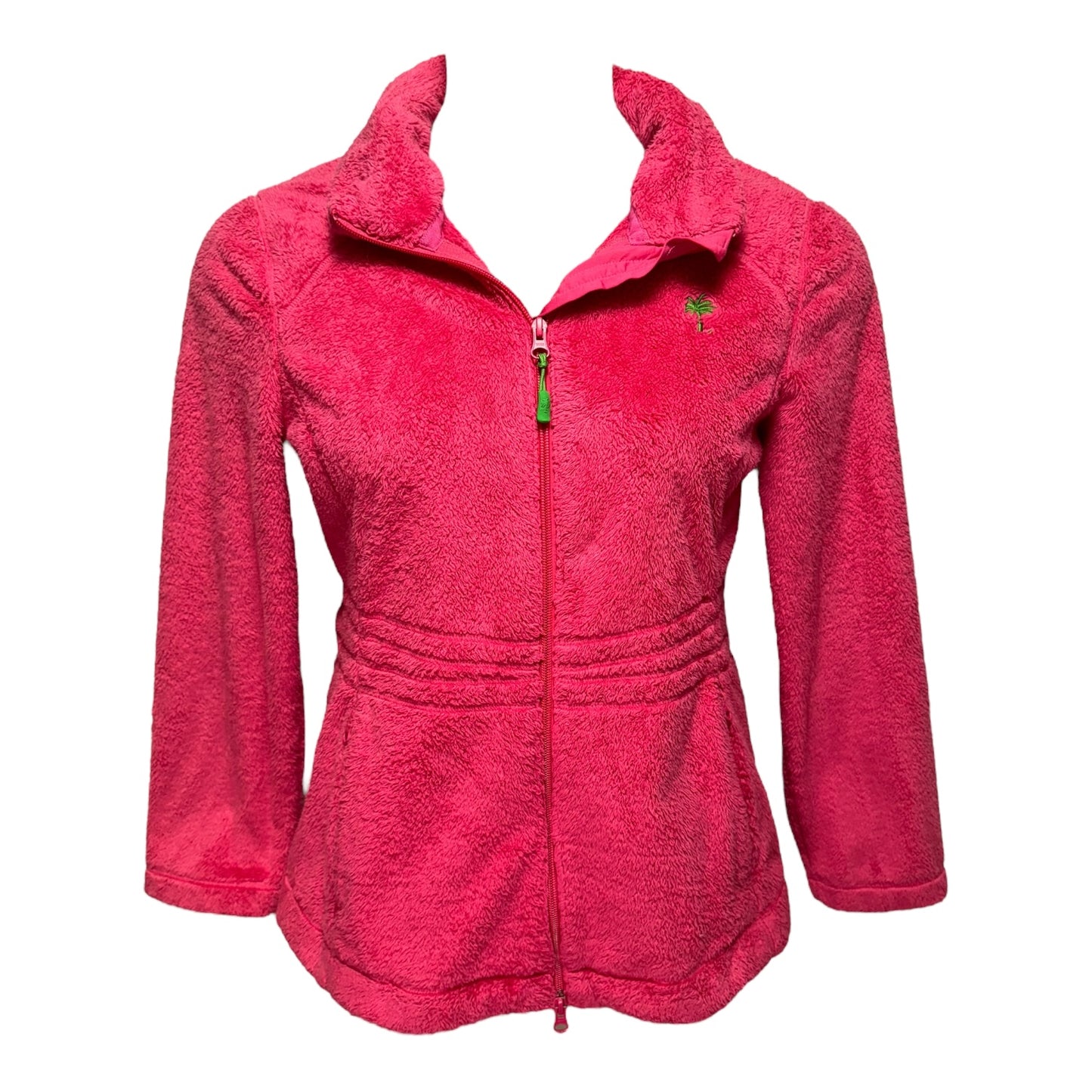 Maddie Full Zip Fleece Jacket Designer By Lilly Pulitzer In Pink, Size: M