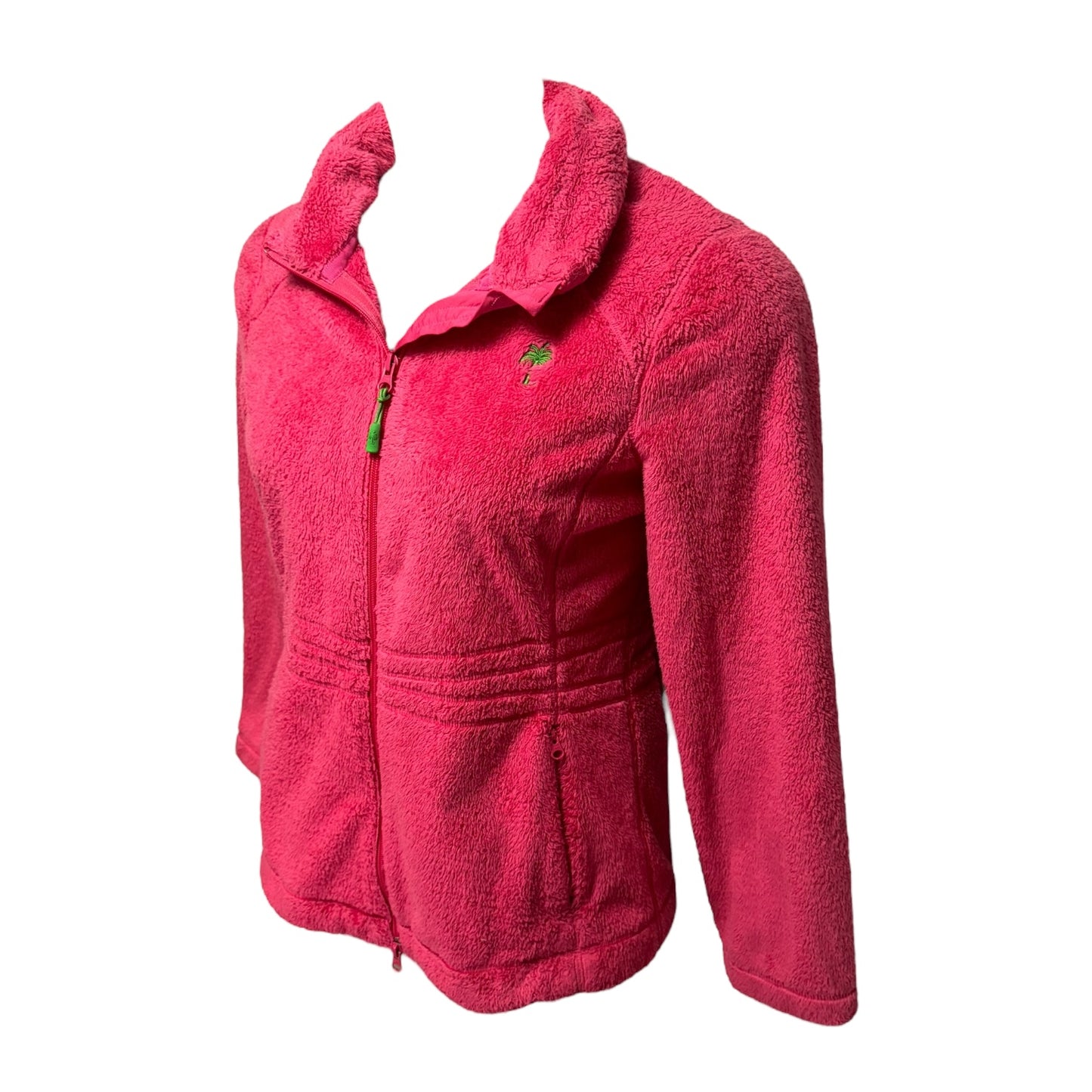 Maddie Full Zip Fleece Jacket Designer By Lilly Pulitzer In Pink, Size: M