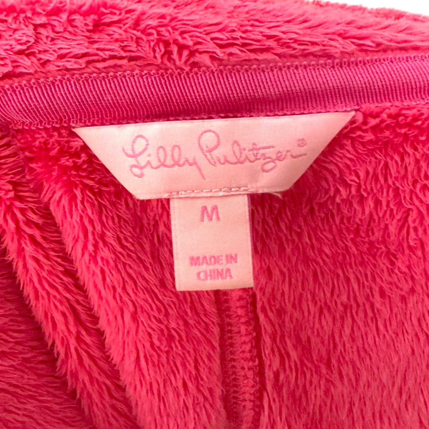 Maddie Full Zip Fleece Jacket Designer By Lilly Pulitzer In Pink, Size: M