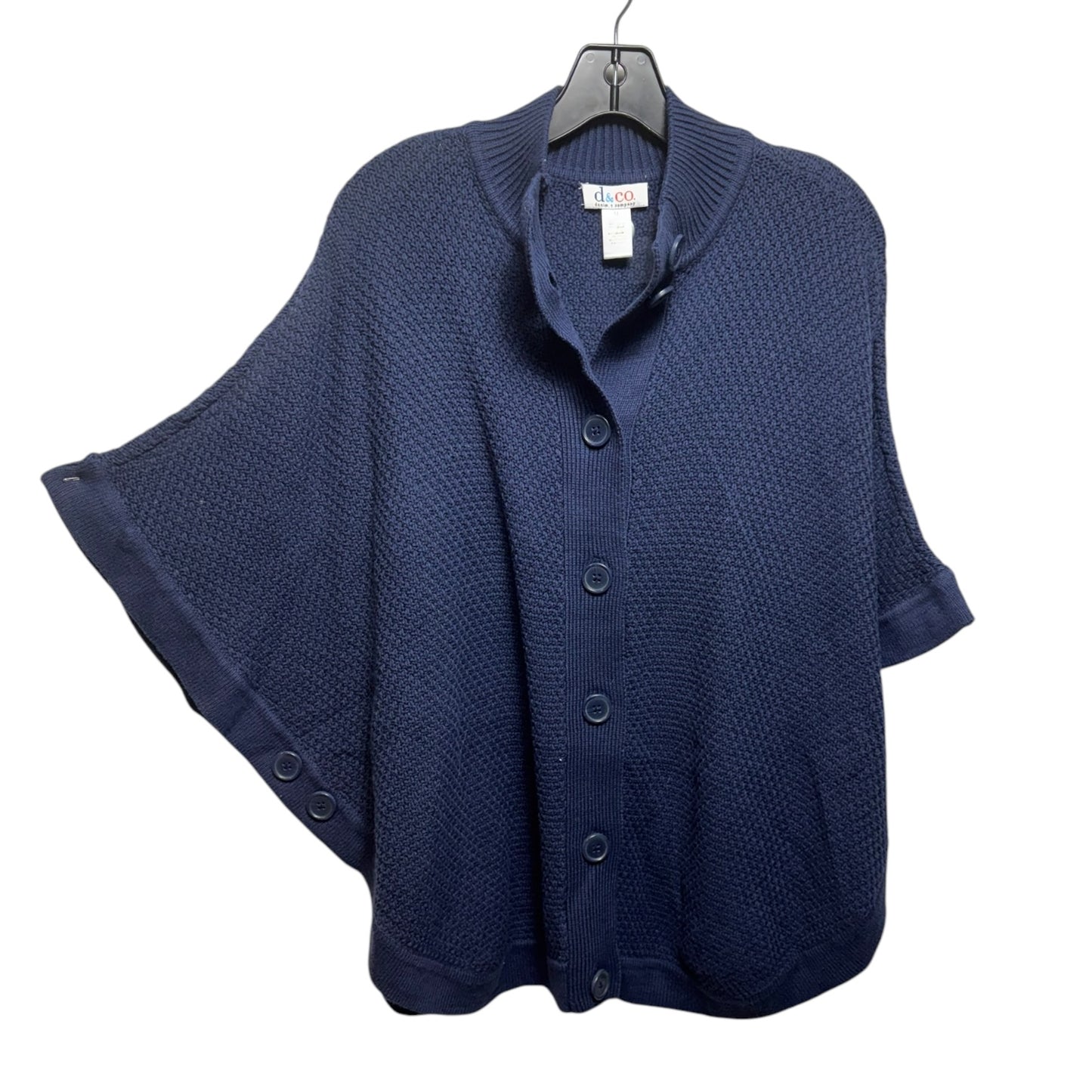 Shawl Sweater Cardigan By Denim And Company In Navy, Size: M