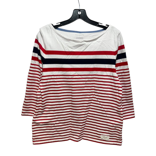 Top Long Sleeve By Talbots In Striped Pattern, Size: L