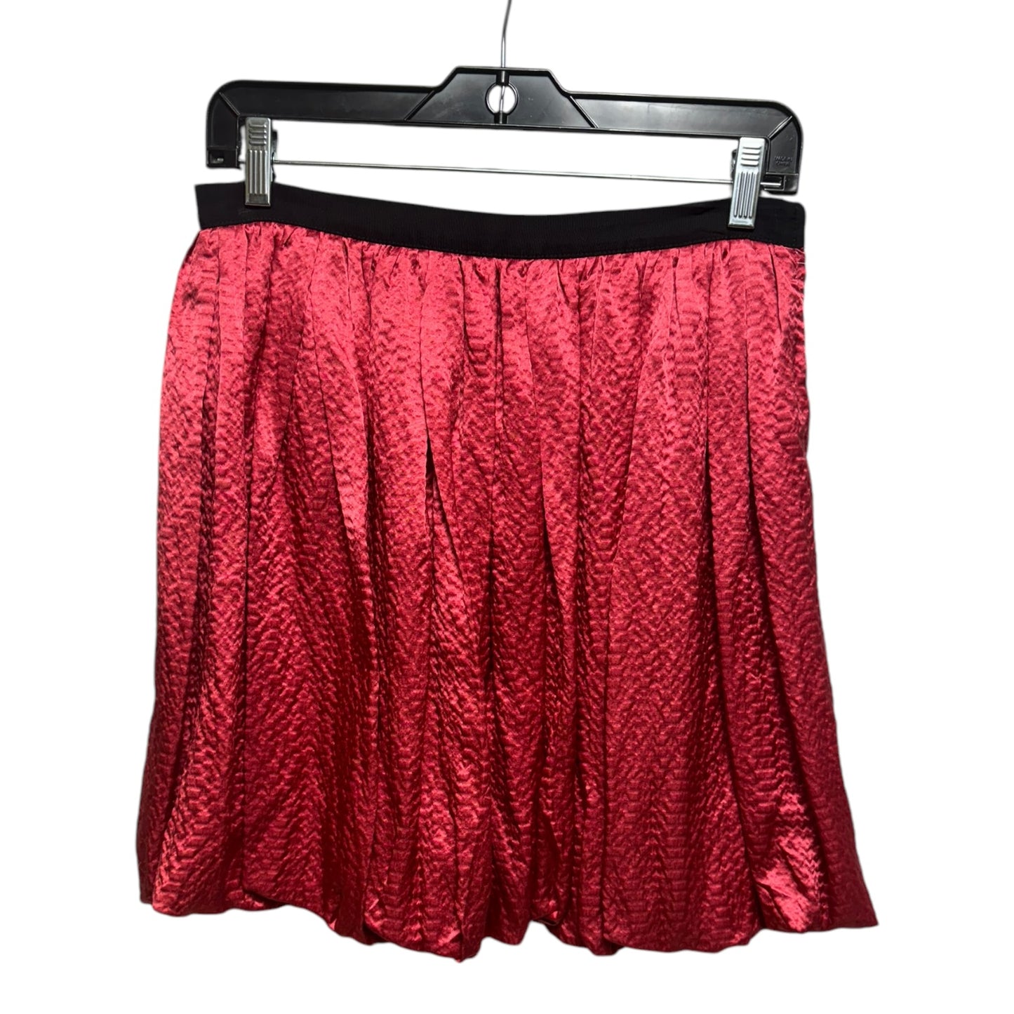 Silk Pleated Bubble Hem Mini Skirt Designer By Sandro In Red, Size: 2