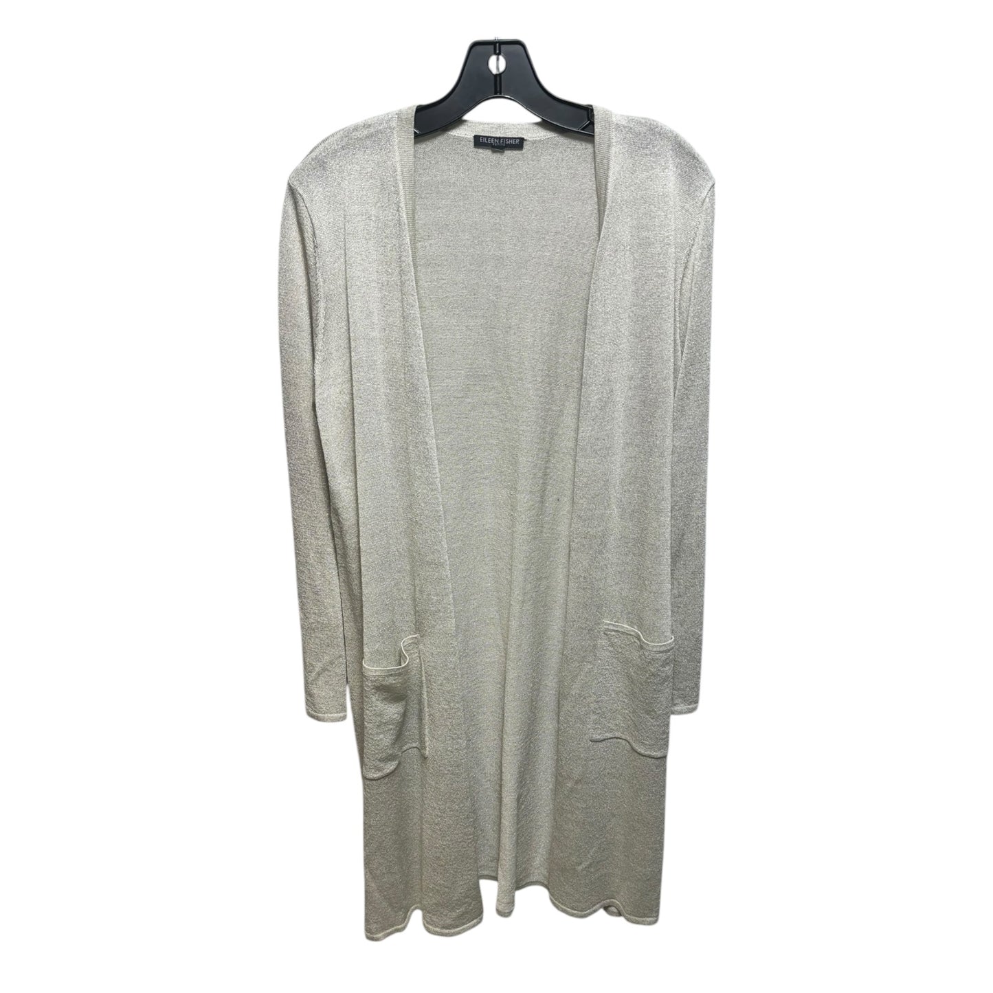 Sweater Cardigan By Eileen Fisher In Silver, Size: Sp