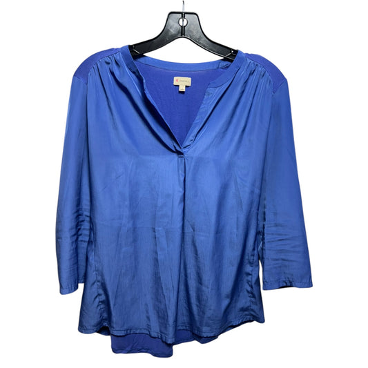 Top Long Sleeve By Cremieux In Blue, Size: S