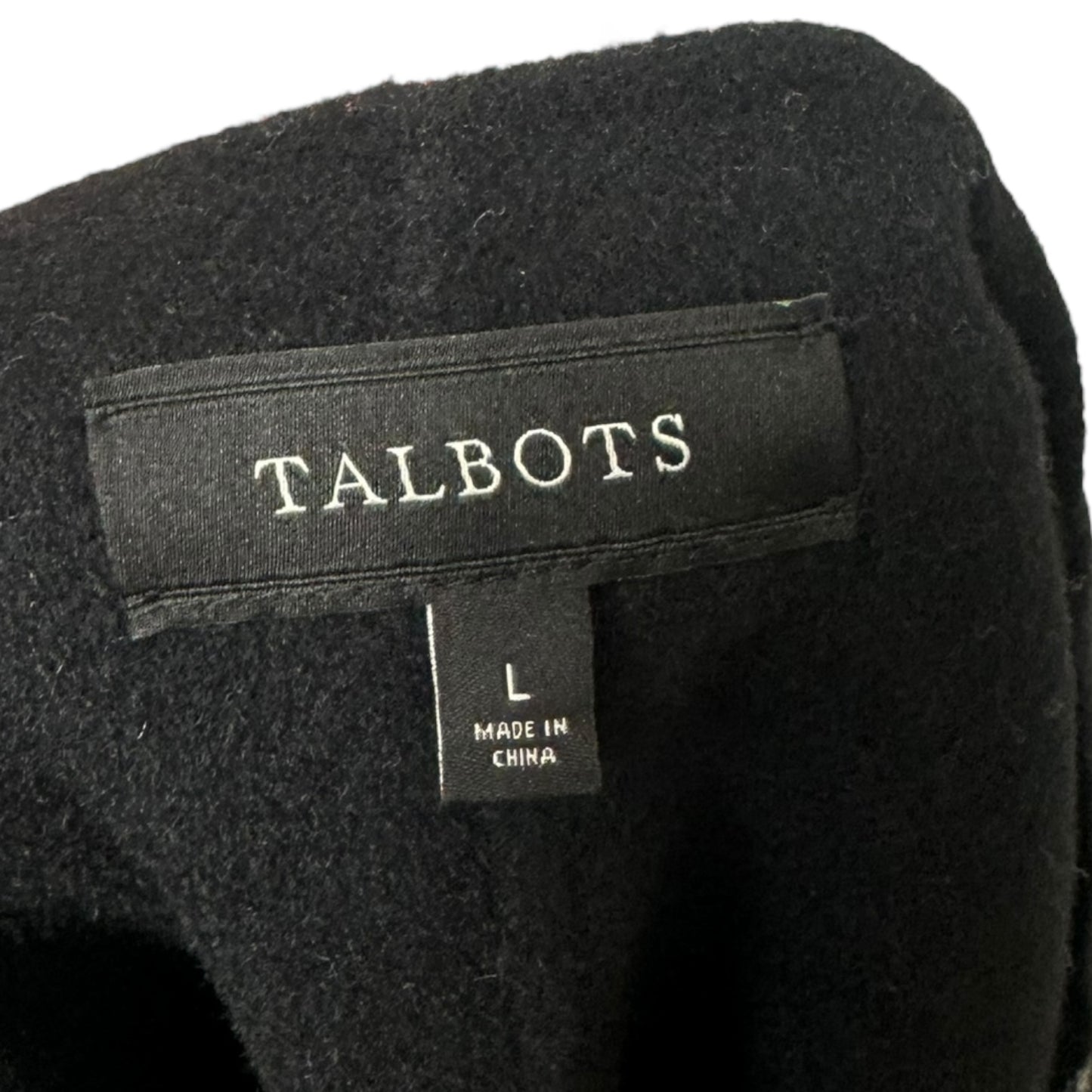 Wool Blend Coat By Talbots In Black & Grey, Size: L