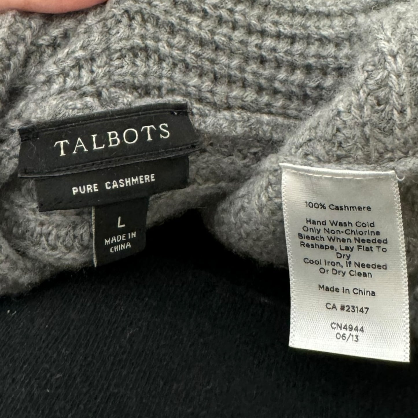 Sweater Cashmere By Talbots In Grey, Size: L