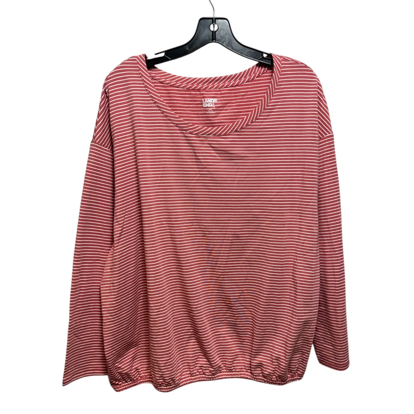 Top Long Sleeve By Lands End In Striped Pattern, Size: 2x