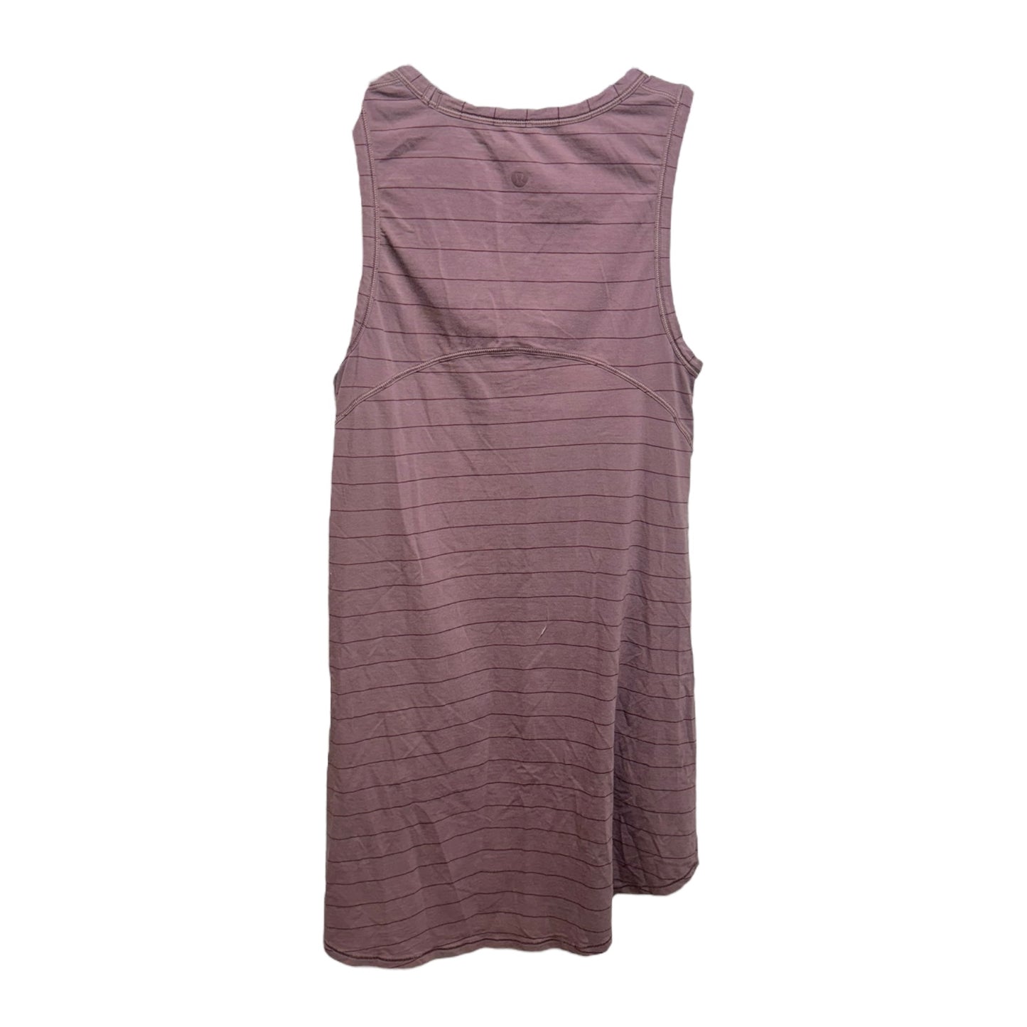 Long for Length Pima Cotton Tank By Lululemon In Short Serve Stripe Antique Bark Garnet, Size: M