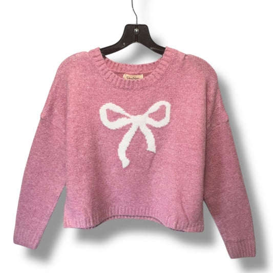 Sweater By Jessica Simpson In Pink & White, Size: L