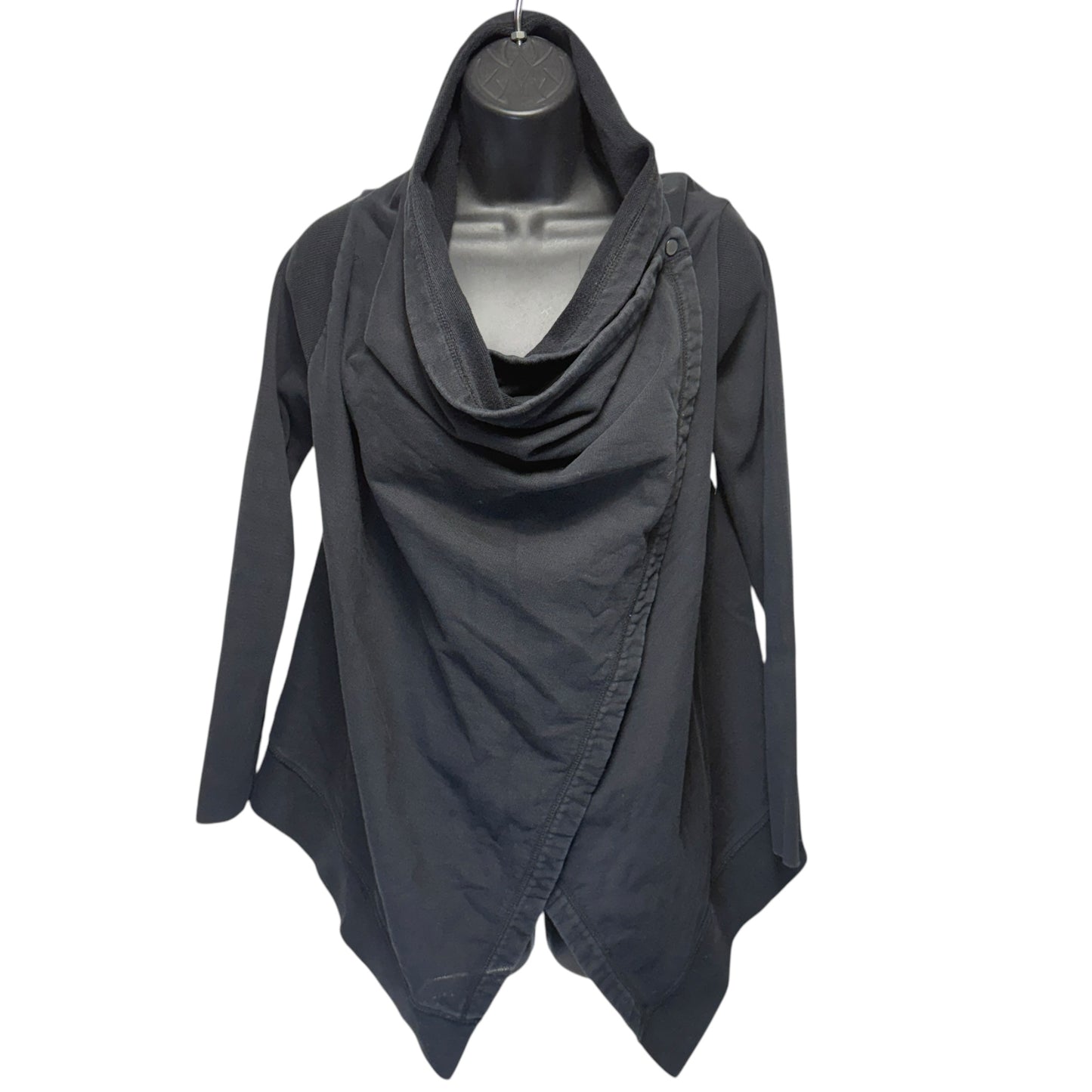 Draped Sweatshirt Cardigan Designer By All Saints In Black, Size: S