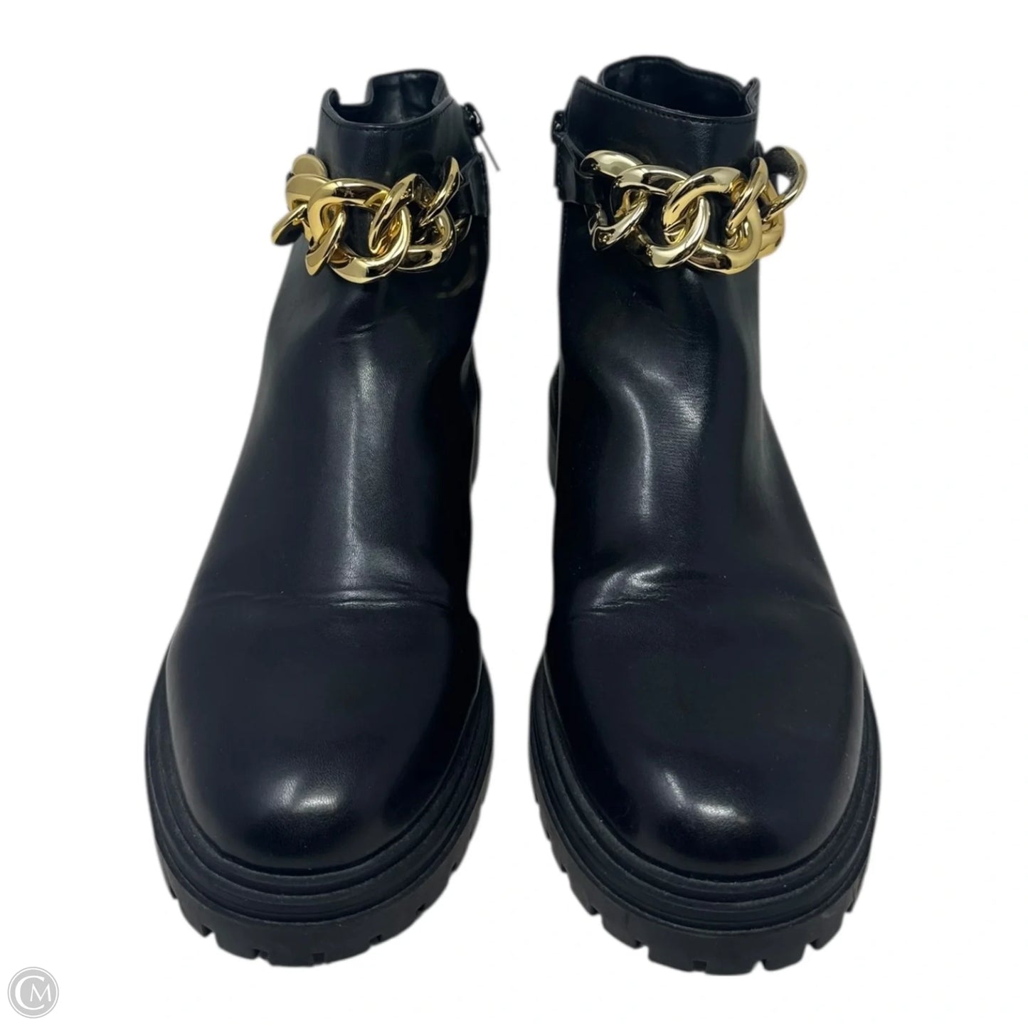 Basia Chain Boots Ankle Heels By Inc In Black & Gold, Size: 9.5