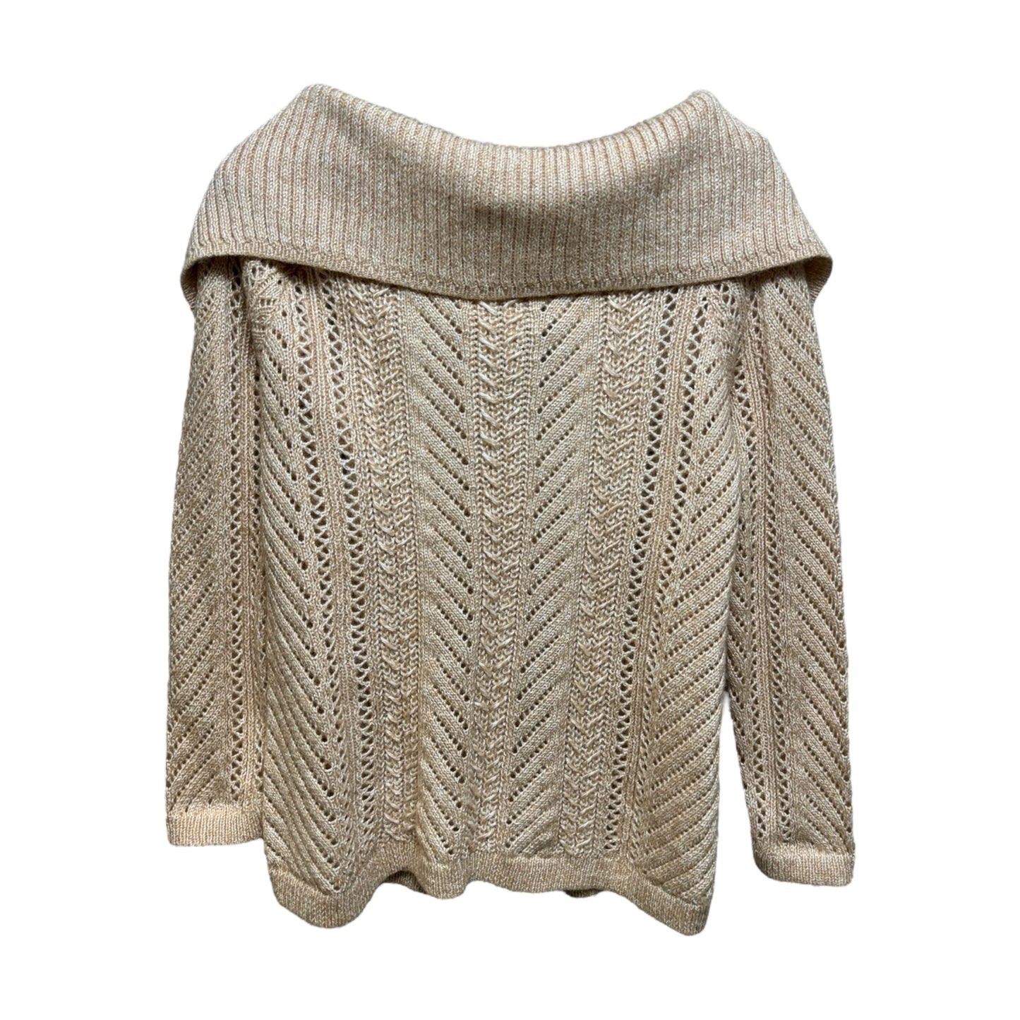 Tie Back Open Knit Sweater By White House Black Market In Peach, Size: S