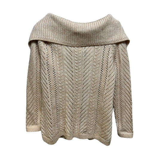 Tie Back Open Knit Sweater By White House Black Market In Peach, Size: S