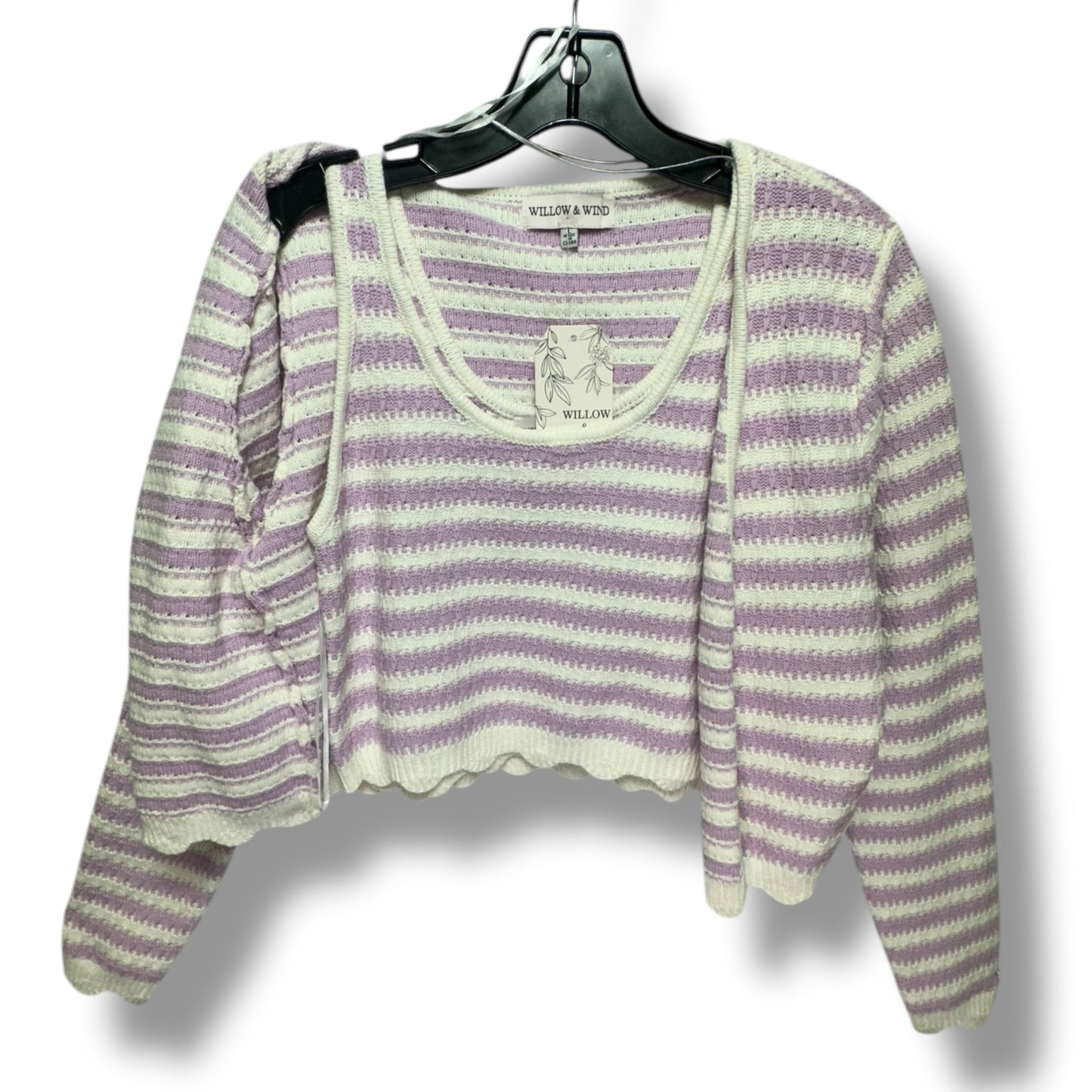 Sweater 2pc By willow & wind In Purple & White, Size: L