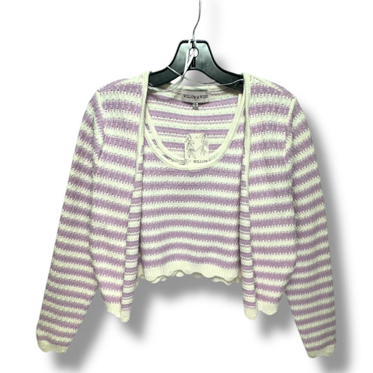 Sweater 2pc By willow & wind In Purple & White, Size: L