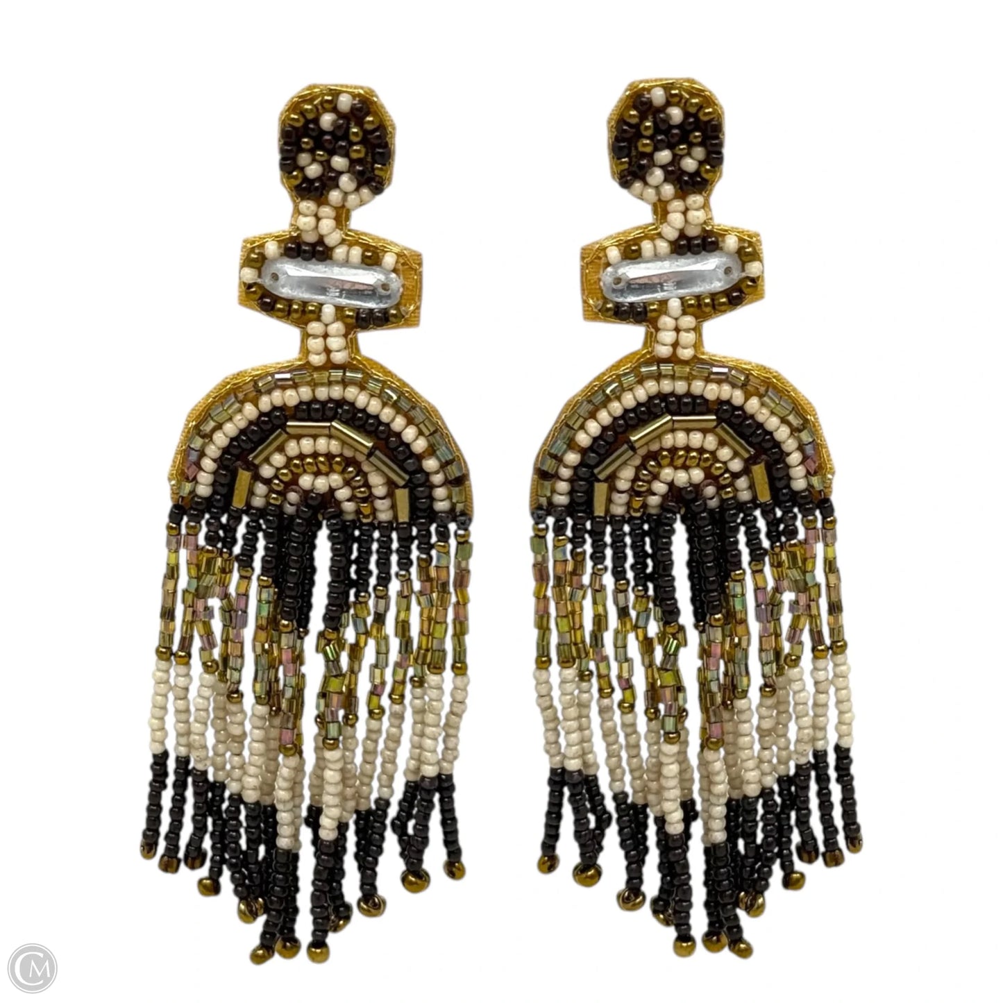 Handmade Bead On Felt Chandelier Earrings By Unbranded