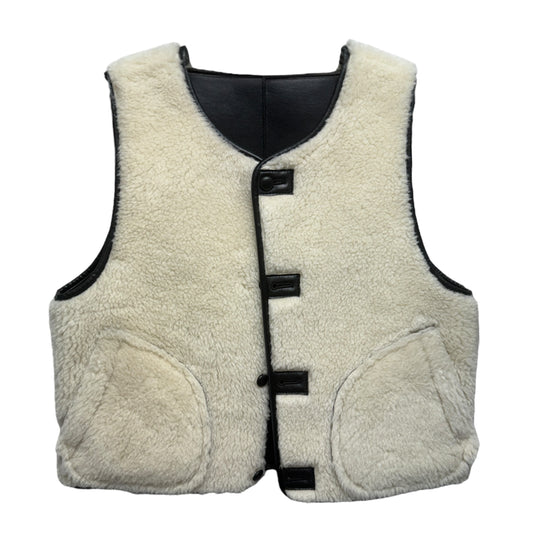 Anthony Reversible Fleece Vest_Black By LeniL In Black & Cream, Size: S