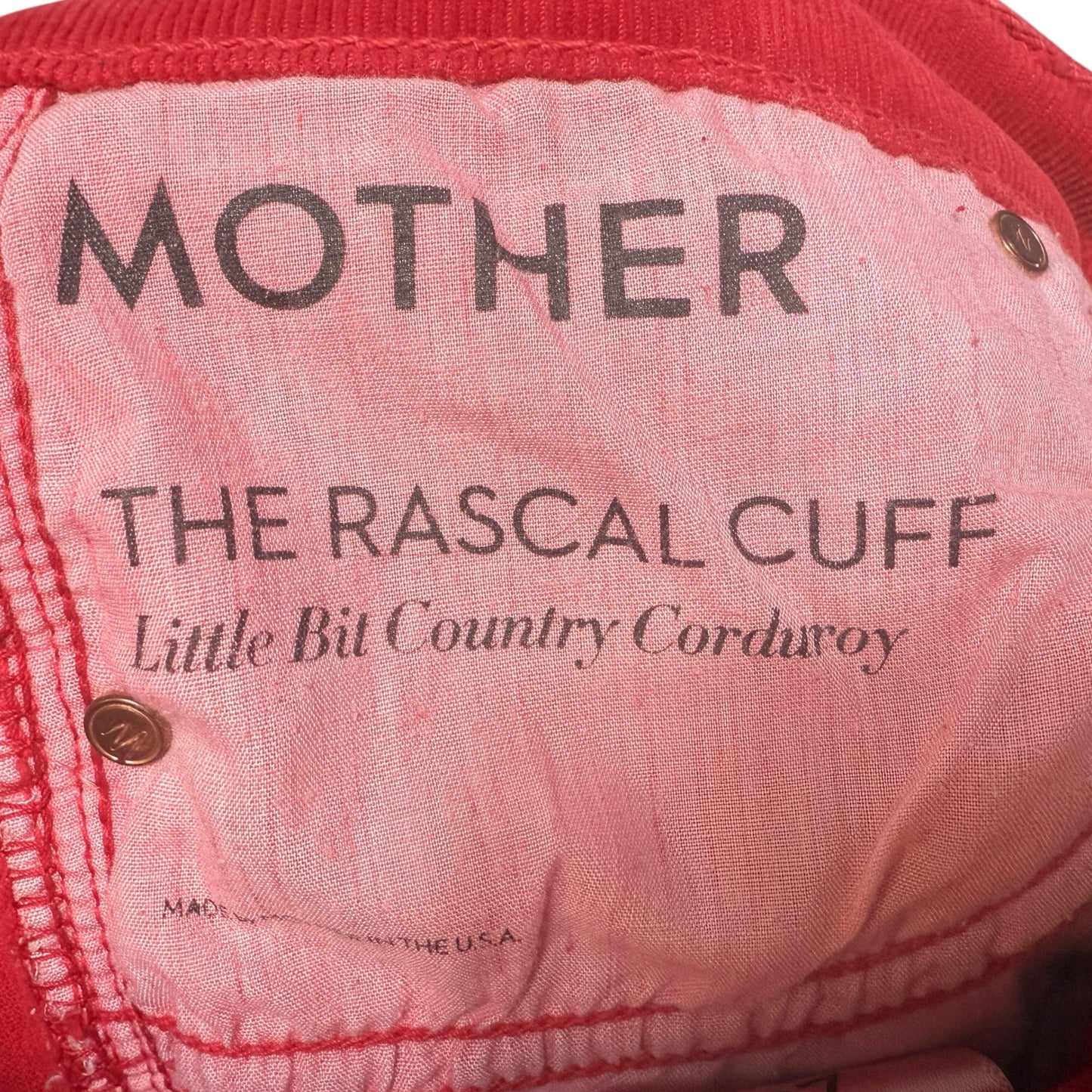 The Rascal Cuff Pants By Mother In Little Bit Country Corduroy, Size: 6/28