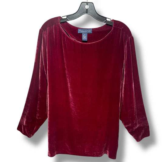 Top Long Sleeve By Preston And New York In Red, Size: 18