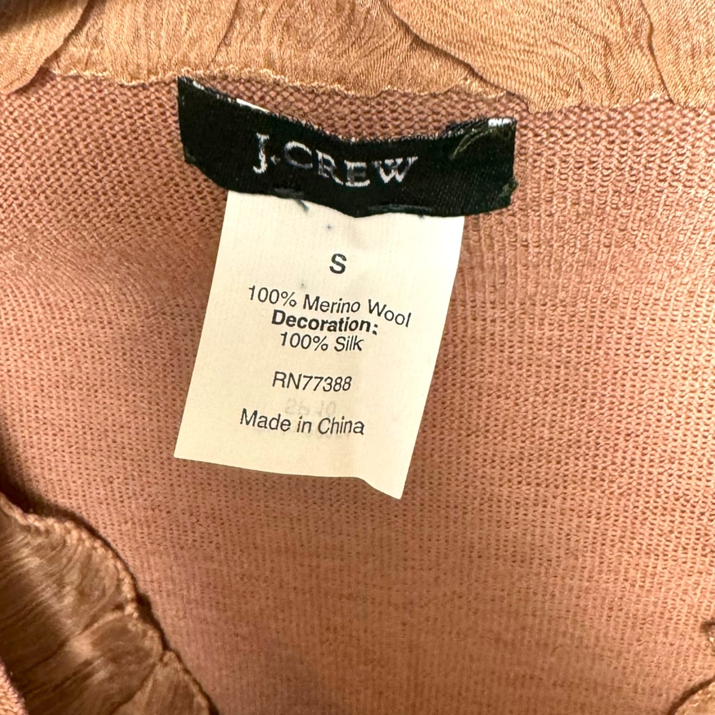 Silk & Merino Wool Sweater Cardigan By J. Crew In Tan, Size: S