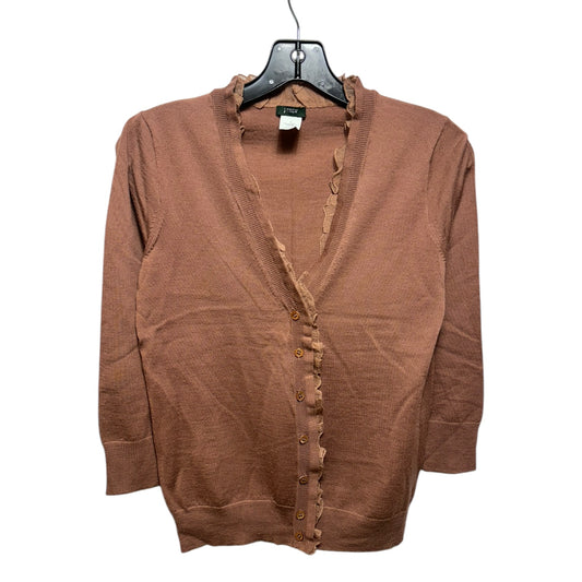 Silk & Merino Wool Sweater Cardigan By J. Crew In Tan, Size: S