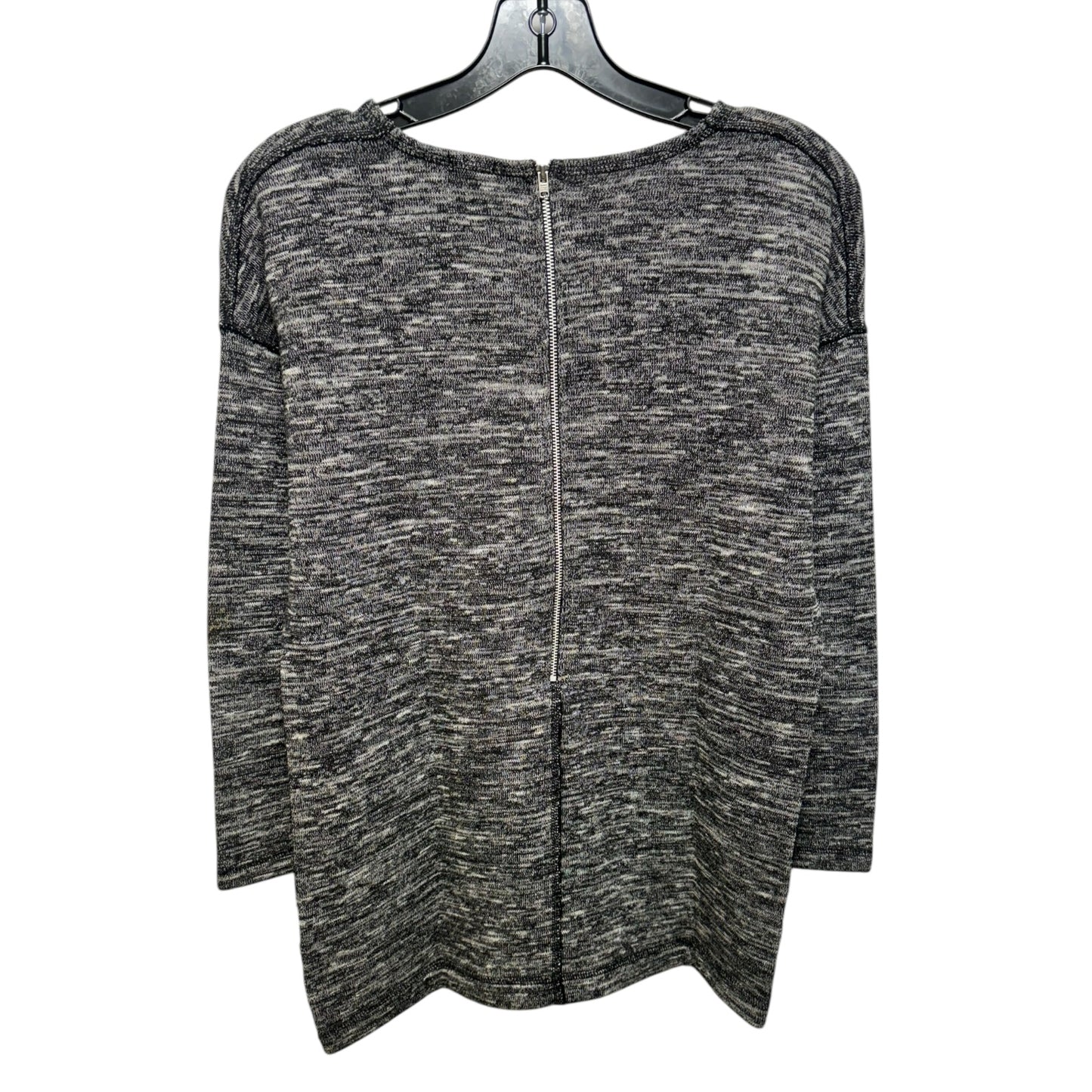 Zip Back Sweater By J. Crew In Black & Grey, Size: Xs