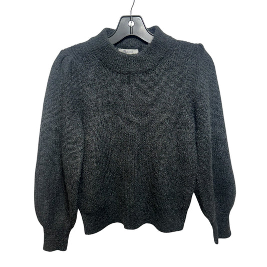 Metallic Sweater By Madewell In Black & Silver, Size: S