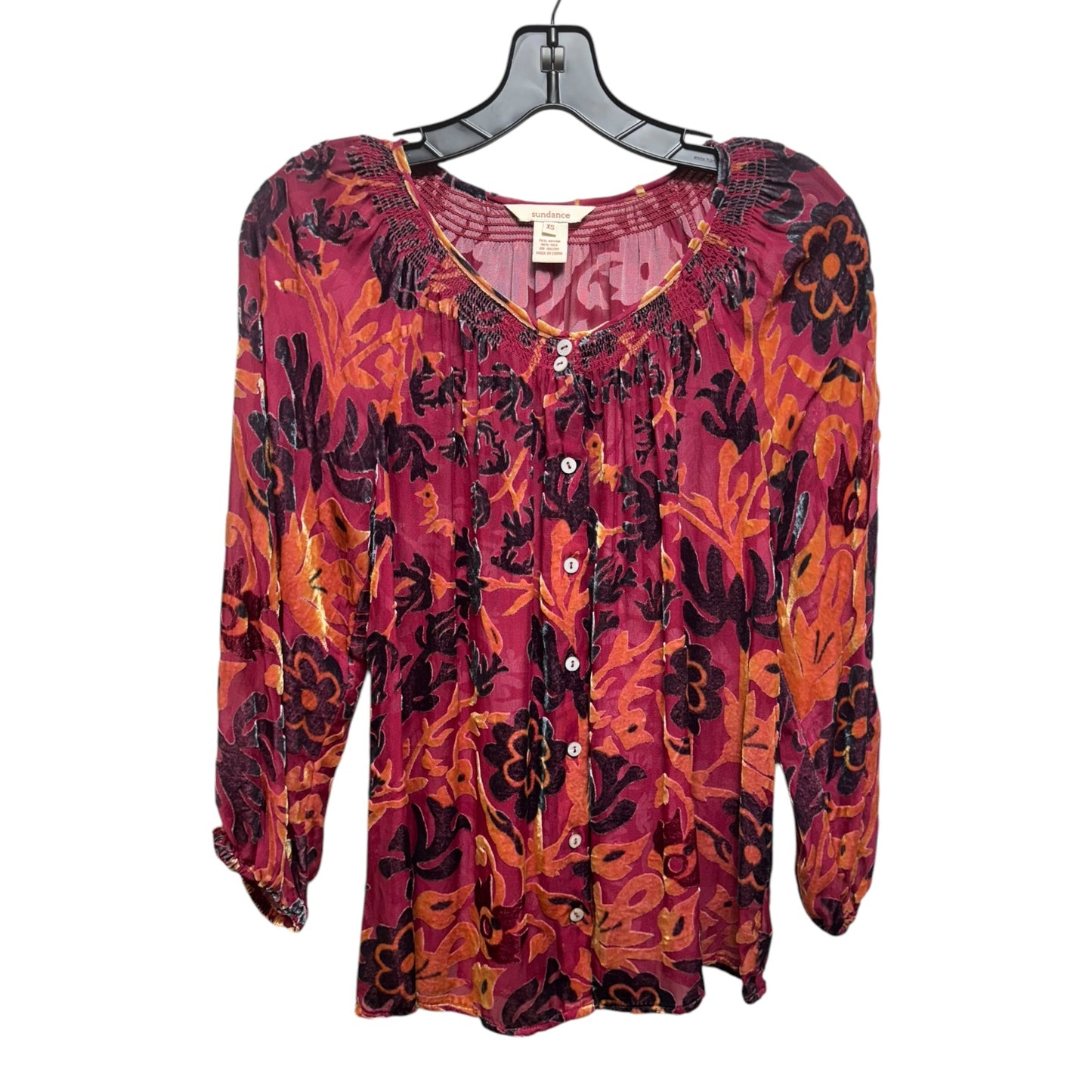 Velvet Burnout Top Long Sleeve By Sundance In Multi-colored, Size: Xs