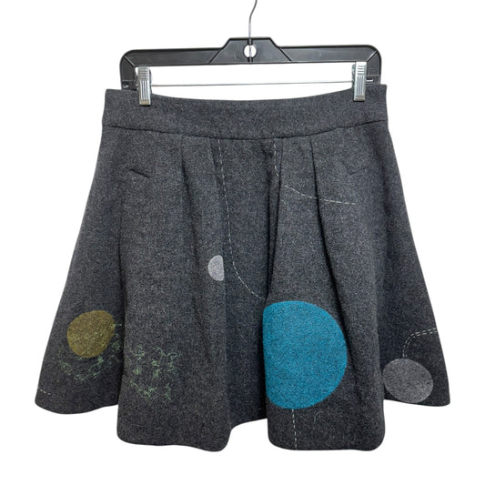 Wool Blend Embroidered Skirt Mini & Short By Lithe X Anthropologie In Grey, Size: 8