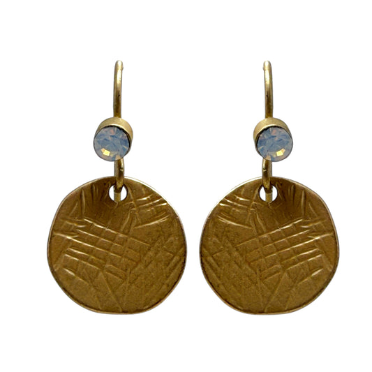 Gold Tone Disc Earrings Dangle/drop By Unbranded