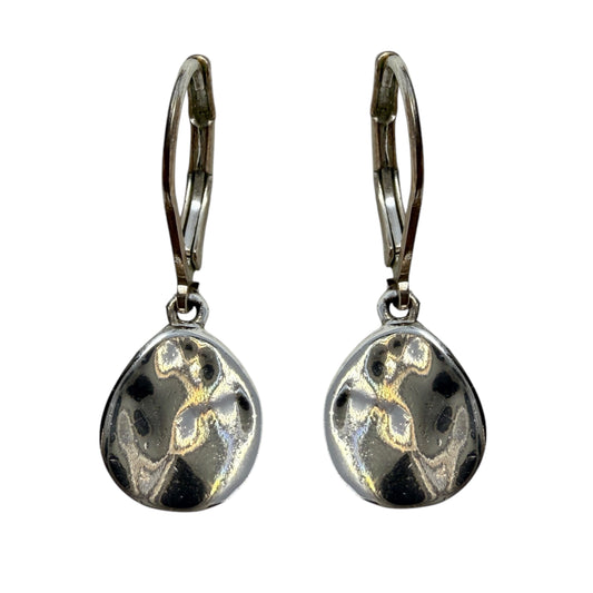 Silver Tone Hammered Earrings Dangle/drop By Unbranded