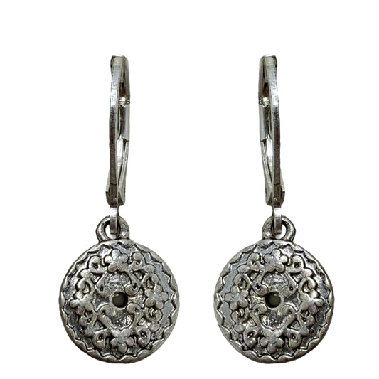 Silver Tone Filigree Earrings Dangle/drop By Unbranded