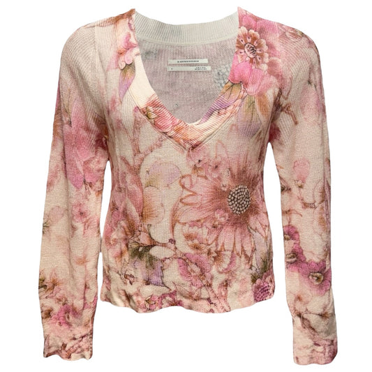 The Dreamer V Neck Sweater By Anthropologie In Floral Print, Size: S