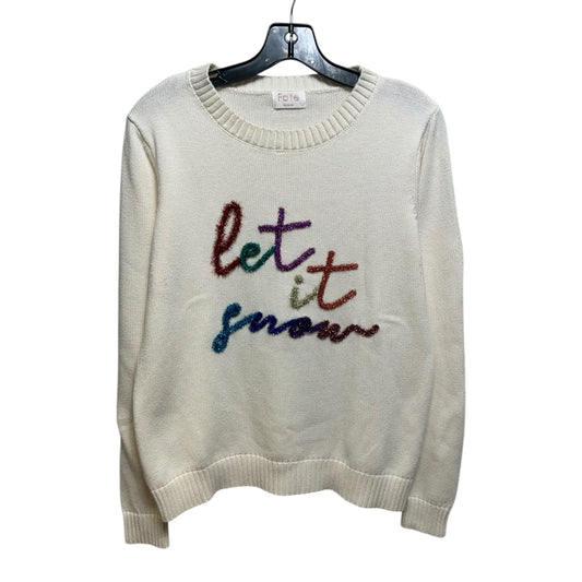 Tinsel Let It Snow Sweater By Fate In Cream, Size: M