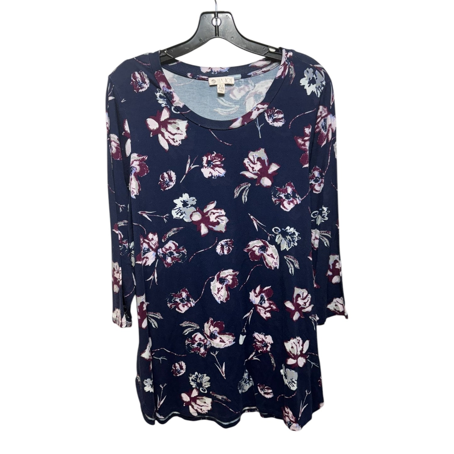 Top Long Sleeve By Lila Rose In Floral Print, Size: 1x