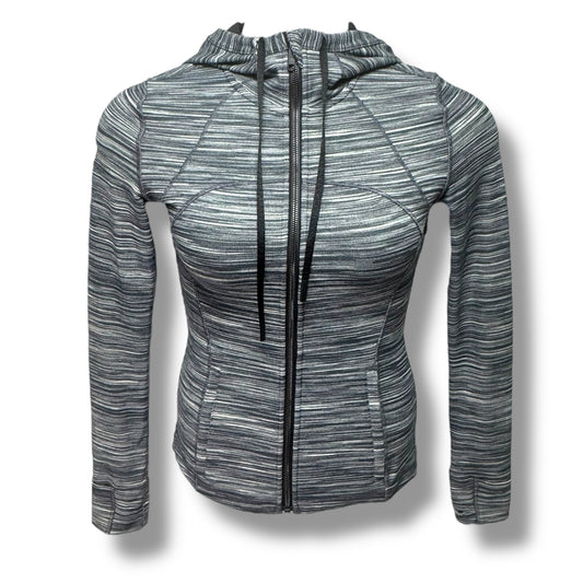 Hooded Define Jacket By Lululemon In Nulu Heathered Black / White / Black, Size: 6