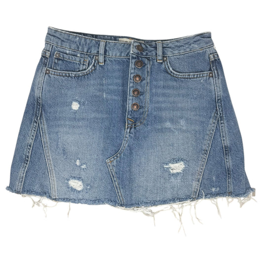 Distressed Skirt Mini & Short By We The Free In Blue Denim, Size: 6