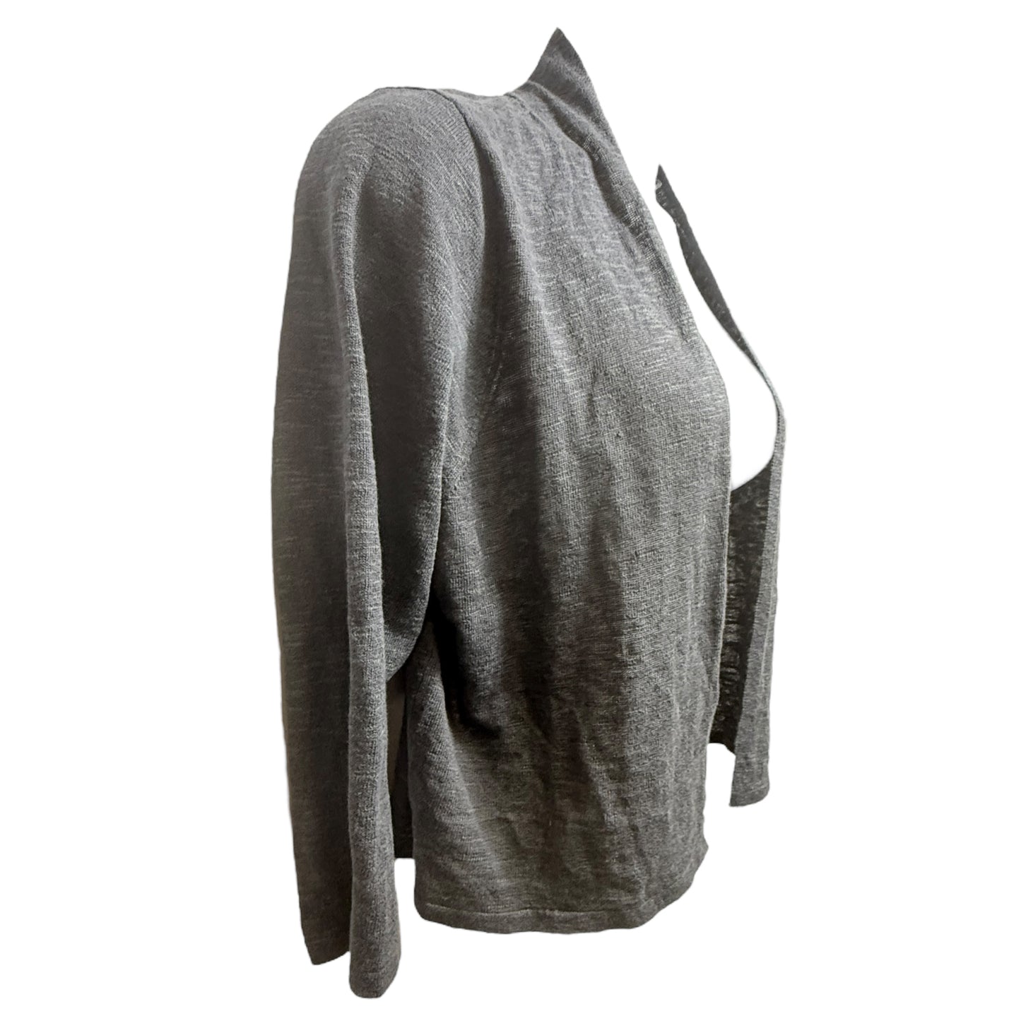 Cropped Straight Cardigan By Eileen Fisher In Graphite, Size: Xl