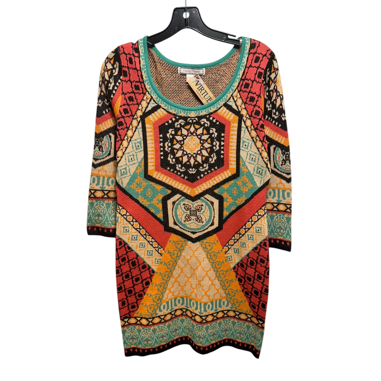 Dress Sweater By Flying Tomato In Multi-colored, Size: L