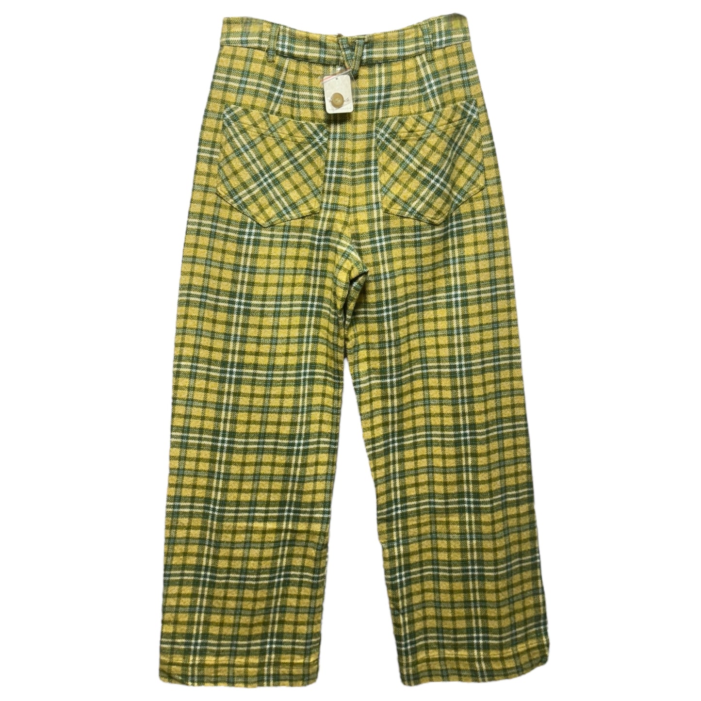 Shape up Trousers Wide Leg By Free People In Green & Yellow, Size: 4