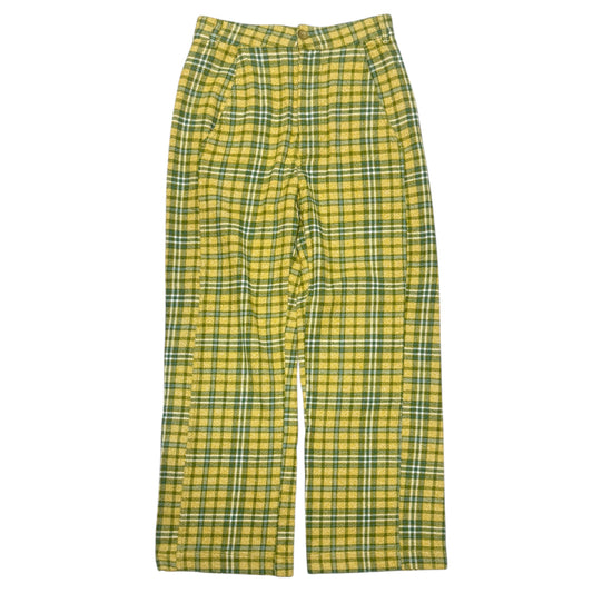 Shape up Trousers Wide Leg By Free People In Green & Yellow, Size: 4