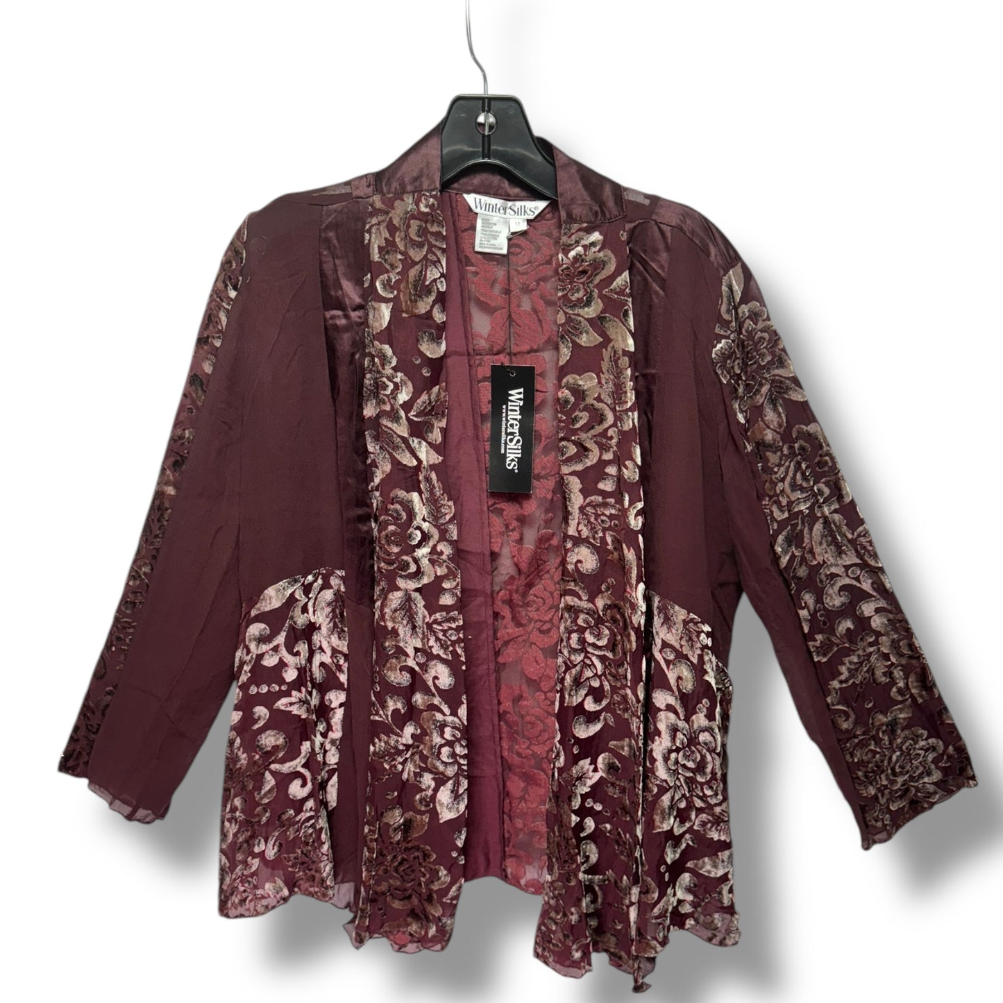 Cardigan By wintersilks In Maroon, Size: M